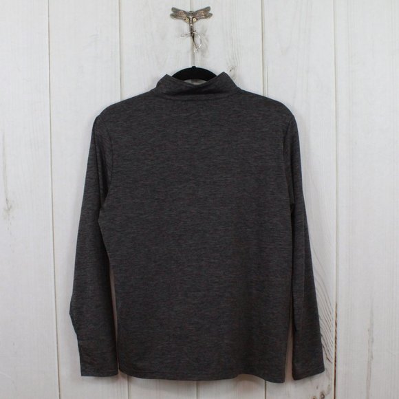 Reebok Gray Quarter Zip Mock Neck Long Sleeve Thumb Hole Pullover Shirt Size L - Picture 9 of 10